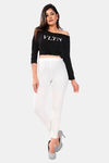 Sweet Moon Knit Cotton Yoga Leggings-Off White — thumbnail 2